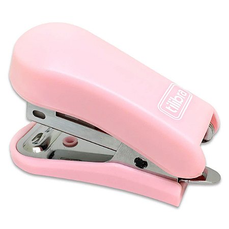 Grampeador Mini Com Extrator G101 Rosa Claro Tilibra