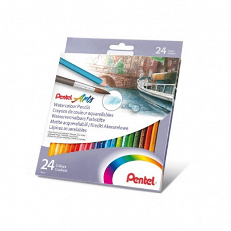 Lápis De Cor Aquarelável 24 Cores Pentel