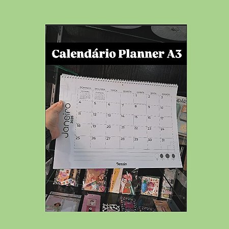 Calendário e Planner de Parede 2026 A3 Dessin