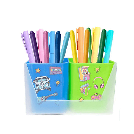Kit Duo Porta Objetos Full Color Azul e Verde Dello
