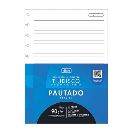Refil Tilidisco Universitário Folhas Pautadas Tilibra
