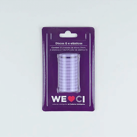 Disco 31mm E Elástico Para Caderno Inteligente Roxo Dos Pampas