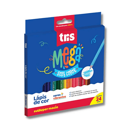 Lápis de Cor Mega Soft 24 Cores Tris