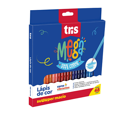 Lápis De Cor Mega Soft Color 48 Cores Tris