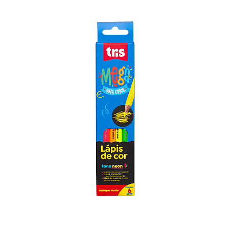 Lápis De Cor Mega Soft Color Neon 6 Cores Tris