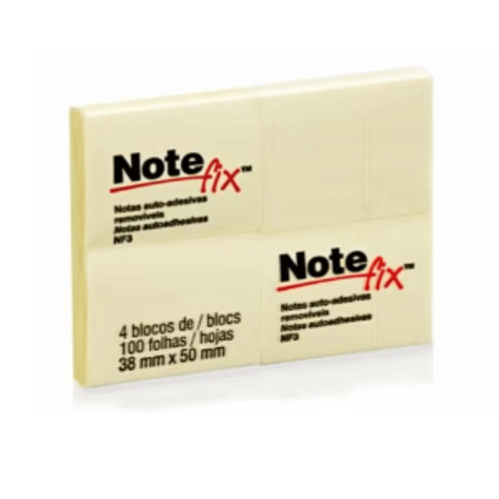 Bloco De Notas Adesivo Note Fix Amarelo 38x50mm