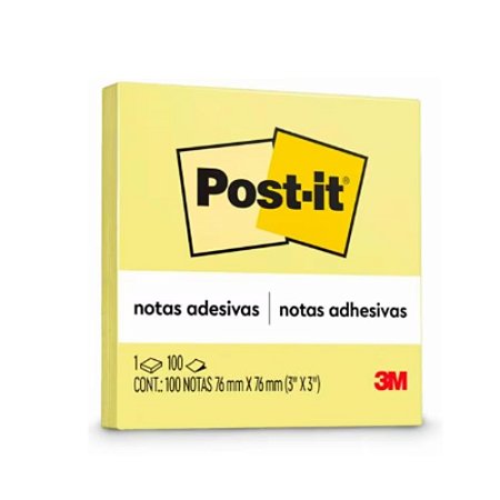 Bloco De Notas Adesivo Post It Amarelo 76x76mm