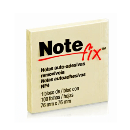 Bloco De Notas Adesivo Note Fix Amarelo 76x76mm