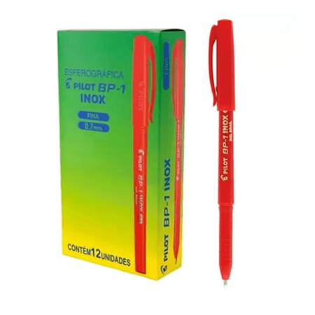 Caneta Esferográfica BP-1 0.7mm Vermelha Pilot Caixa Com 12