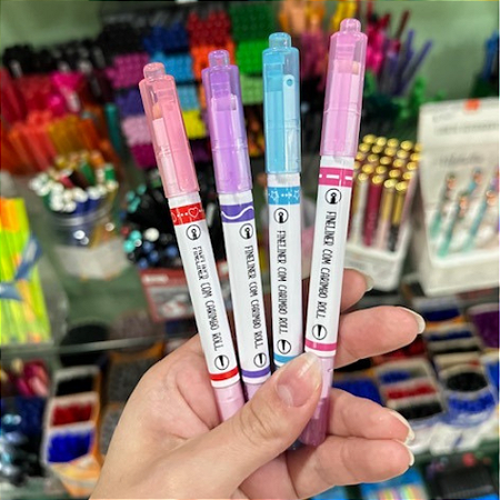 Canetinha Hidrográfica Fineliner 0.4mm Com Carimbo Roll Brw Avulsa