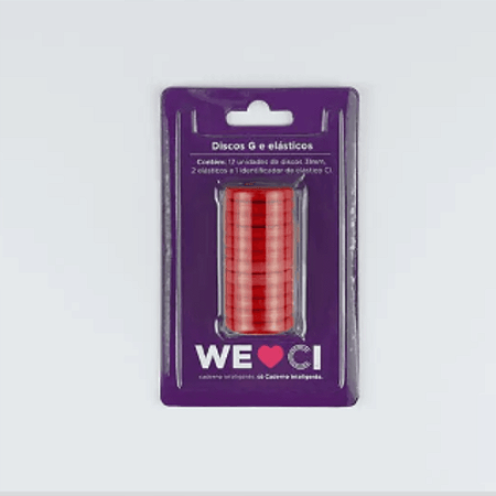 Disco 31mm E Elastico Para Caderno Inteligente Vermelho