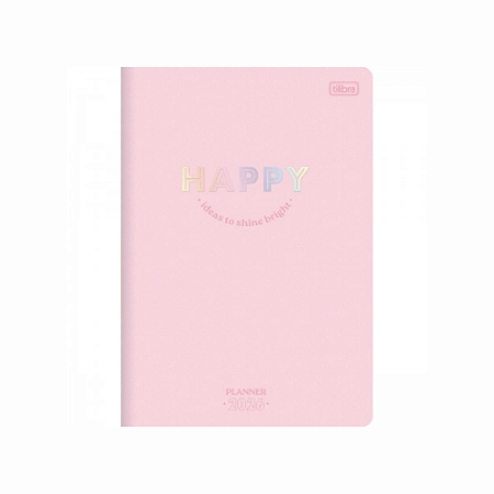 Agenda 2026 Planner Mensal Grampeado Happy Tilibra