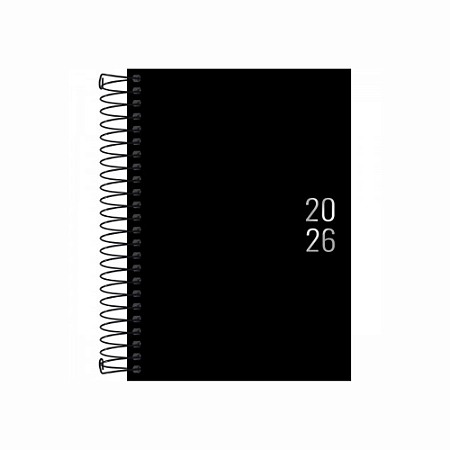 Agenda 2026 Diária Espiral Napoli Preta M5 Tilibra