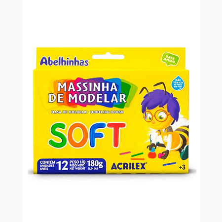 Massinha de Modelar Soft 12 Cores Acrilex