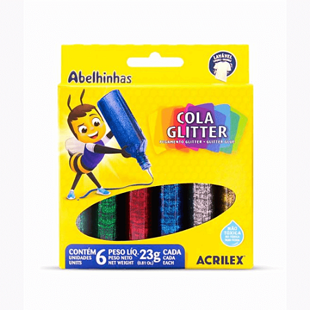 Cola Glitter 6 Cores Acrilex