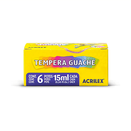 Tinta Guache 6 Cores Acrilex