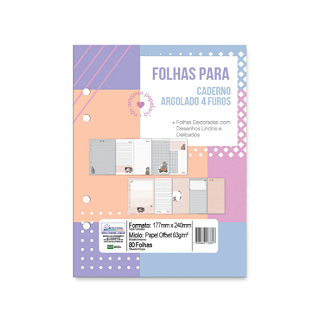 Refil Fichário/Caderno Argolado Woodland Cadersil
