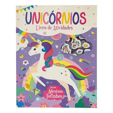 Livro de Atividades Com Adesivos Unicórnios Todo Livro