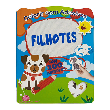 Livro de Colorir Com Adesivos Filhotes Todo Livro