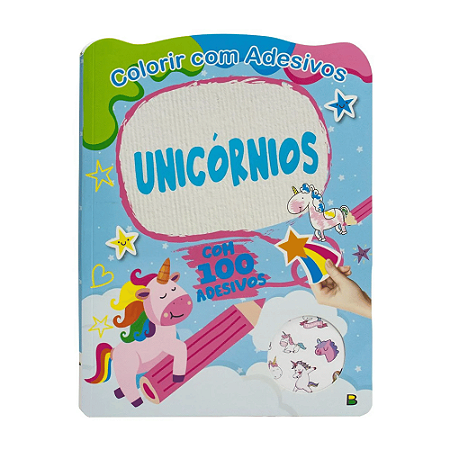Livro de Colorir Com Adesivos Unicornio Todo Livro