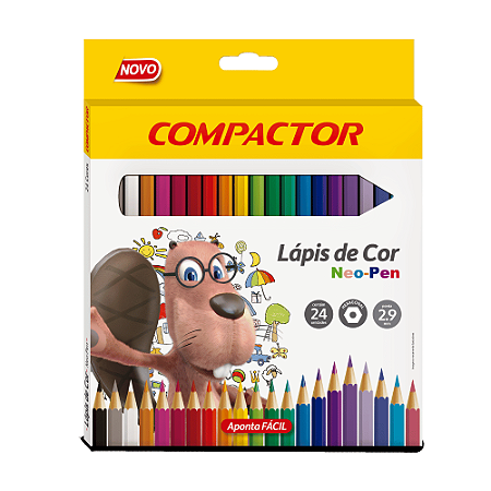 Lapis de Cor 24 Cores Compactor