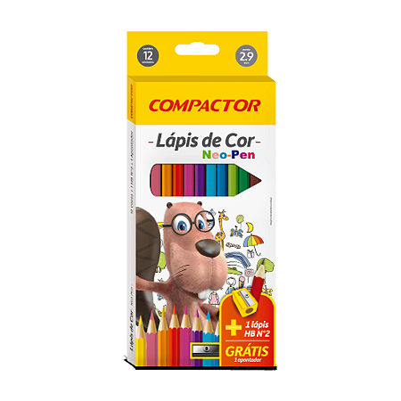 Lapis de Cor 12 Cores Compactor