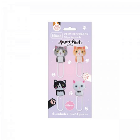 Clips Decorados Purrfect Cats Tilibra