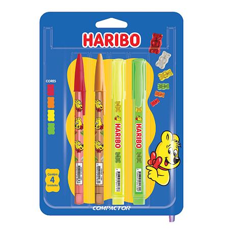 Kit Marca Texto+Caneta Haribo Compactor