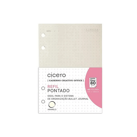 Refil Caderno Criativo Argolado Pólen Pontado A6 Cicero