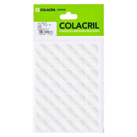 Etiqueta Redonda Prata 19mm Colacril