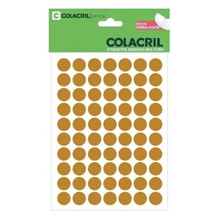 Etiqueta Redonda Ouro 13mm Colacril
