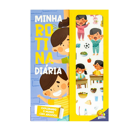 Livro Explorando o Mundo com Adesivos Minha Rotina Diária Todo Livro
