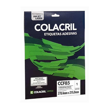 Etiqueta Adesiva CCF85 Amarelo Fluor 10f Colacril