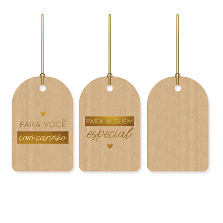 Tag Decorativa Com Carinho 12un Cromus