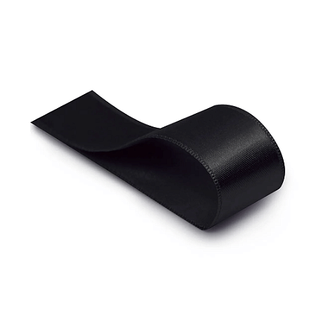 Fita Cetim Preta 38mm Cromus