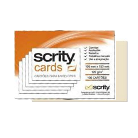 100 Cartões Marfim 105x148mm A6/Carta 120gr Scrity