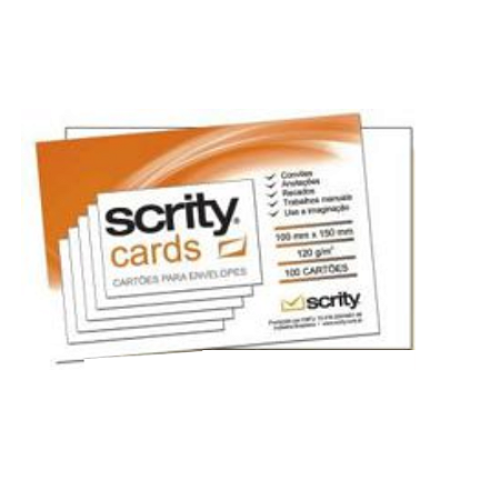 100 Cartões Branco 105x148mm A6/Carta 120gr Scrity