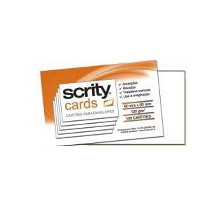 100 Cartões Branco 60x95mm Visita 120gr Scrity