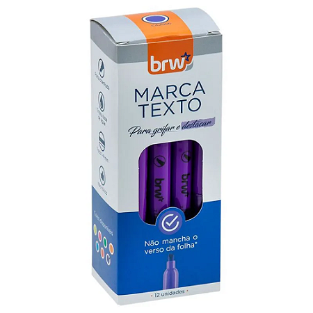 Marca Texto Fluo Roxo cx 12 Brw