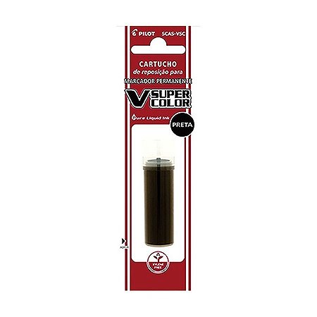 Refil Para Marcador Permanente V Super Color Preto C/12 Pilot