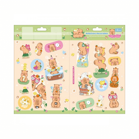 Adesivo Decorado Duplo CapyClub Capivara G Tilibra