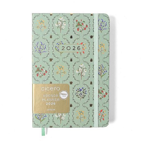 Agenda Planner 2026 Jardim Diária 14x21 Verde Cicero