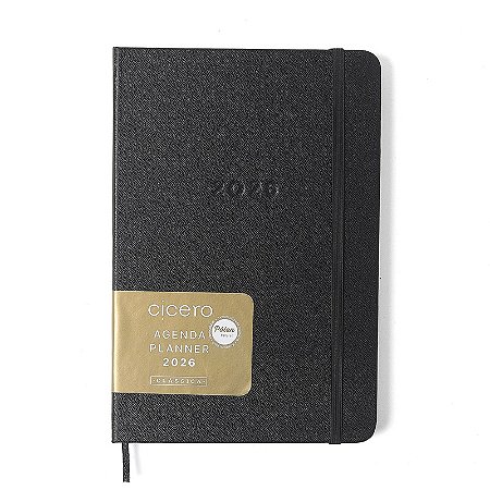 Agenda Planner 2026 Clássica Semanal 14x21 Preta Cicero