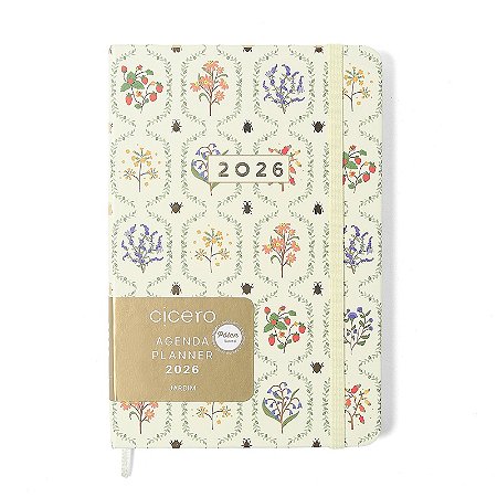 Agenda Planner 2026 Jardim Semanal 14x21 Off White Cicero