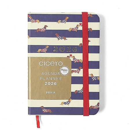 Agenda Planner 2026 Praia Semanal 9X13 Cachorros Cicero