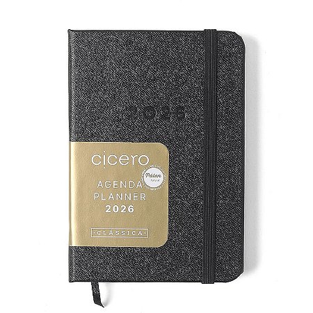 Agenda Planner 2026 Clássica Semanal 9X13 Preta Cicero