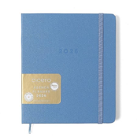 Agenda Planner 2026 Clássica Semanal Planejamento 17x19,5 Azul Celeste Cicero