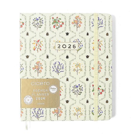 Agenda Planner 2026 Jardim Semanal Planejamento 17x19,5 Off White Cicero