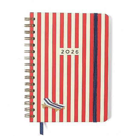 Agenda Planner Wire-o 2026 Praia Semanal Anotações A5 Sol Cicero