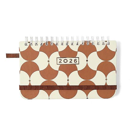 Agenda Planner Wire-o 2026 Bossa Nova Semanal Office 15,5x9 Caramelo Cicero